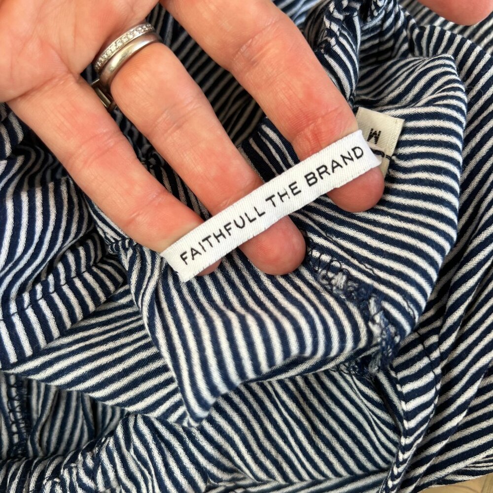 Faithfull The Brand - blue and White Striped Open Back Romper - Picture 7 of 9